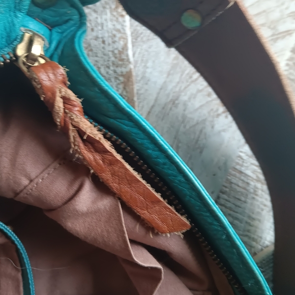 ANABAGLISH Large Turqoise Leather Boho Crossbody Handbag ⚘️ - Picture 5 of 13